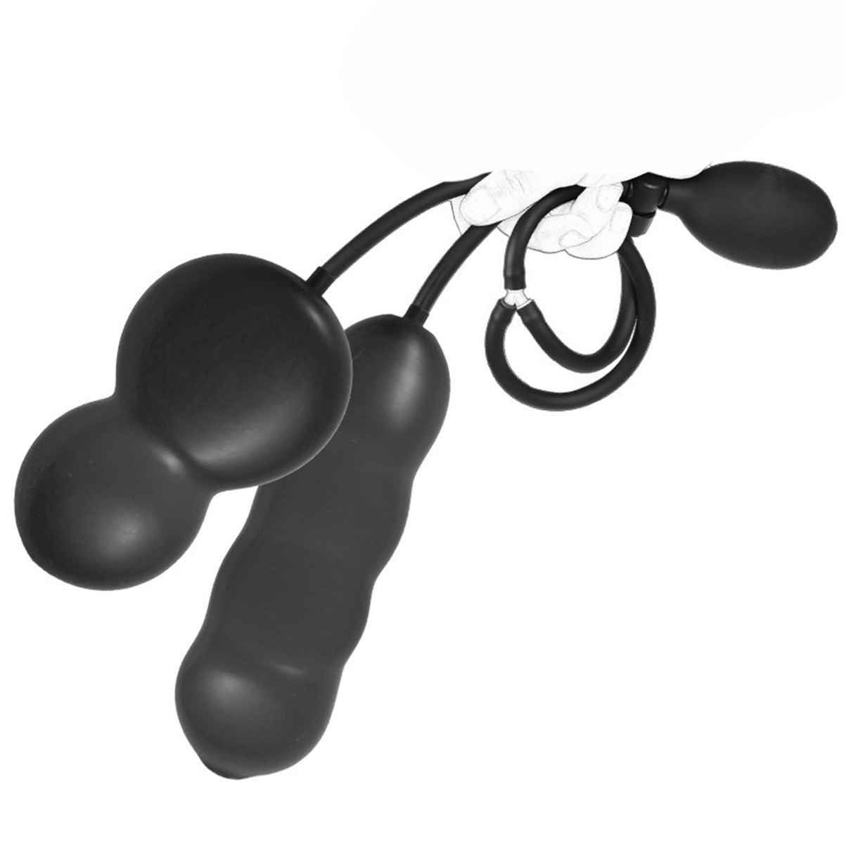 Men'S Vegan Accessories - Надувной анальный плаг для геев, 2-в-1,