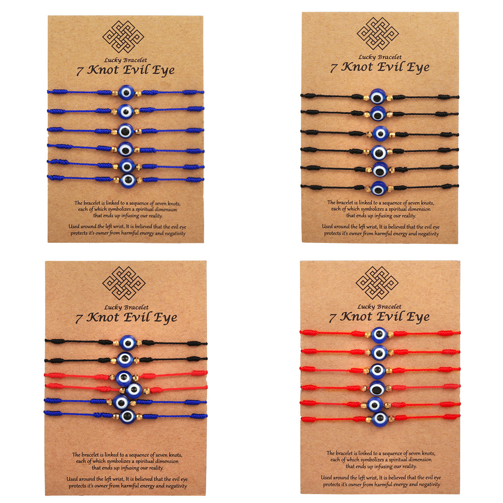 Men Accessories Evil Eye - 6 шт., набор синих браслетов от