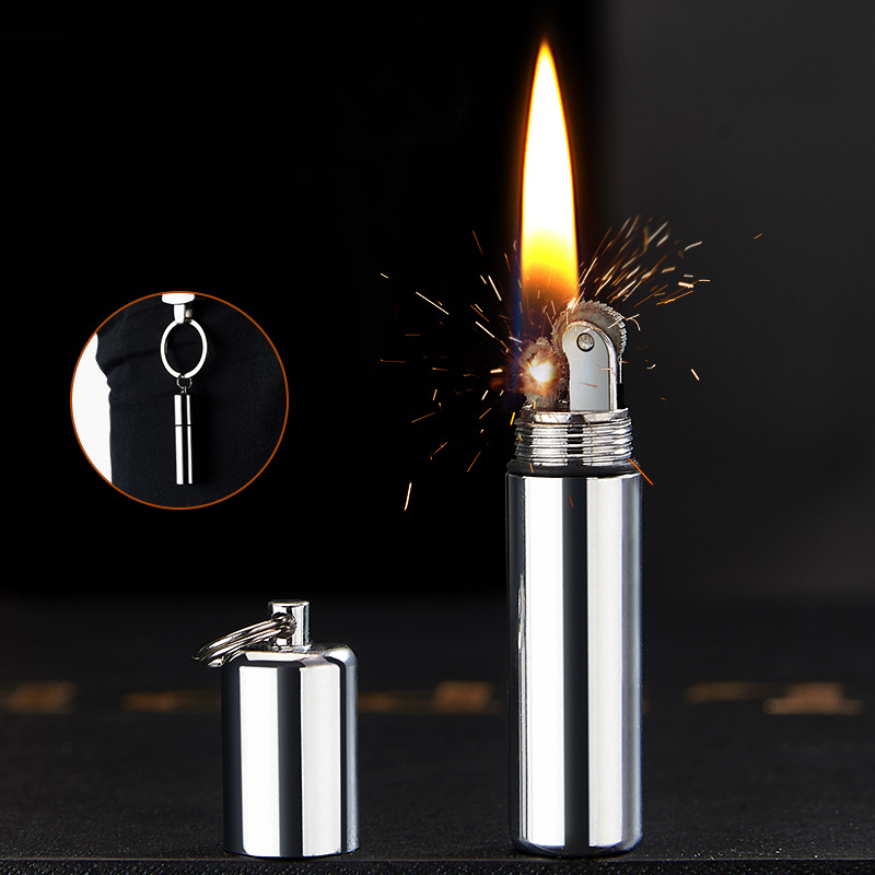 Men Accessories Gadgets - Металлическая ветрозащитная бензиновая керосиновая зажигалка, мини-брелок,