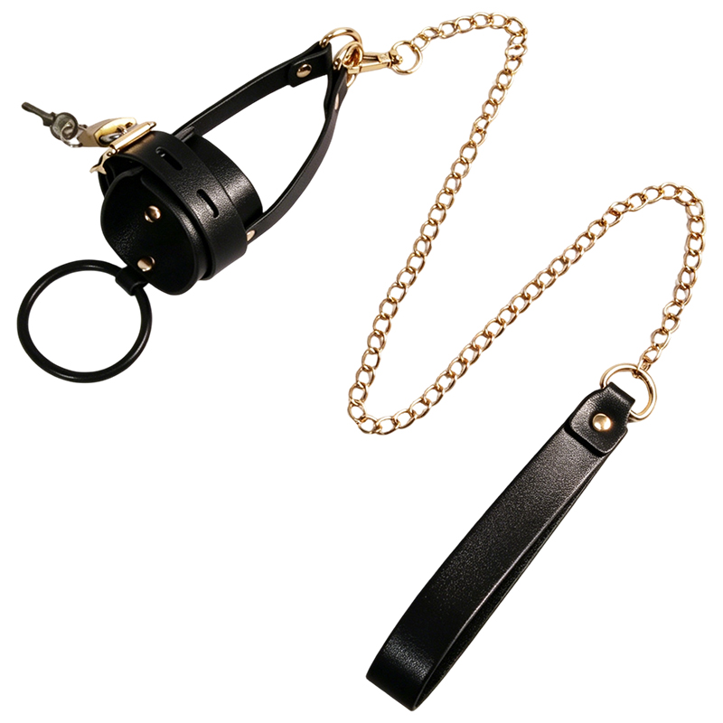 Men'S Vegan Accessories - Кожаный растягиватель для мошонки с поводком,