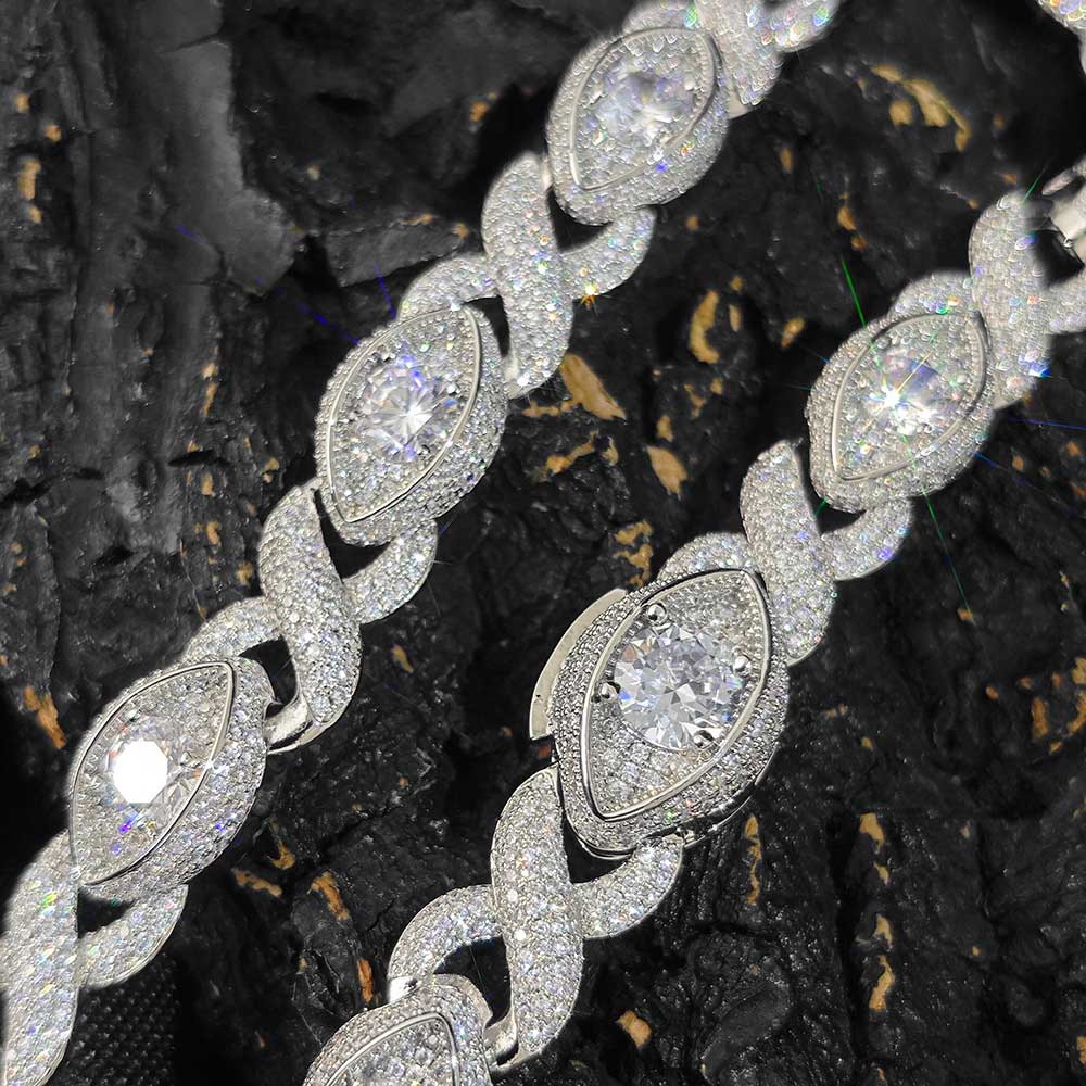 Браслет-цепочка 15 мм с кубинс – обзор и цена Men Accessories Evil Eye