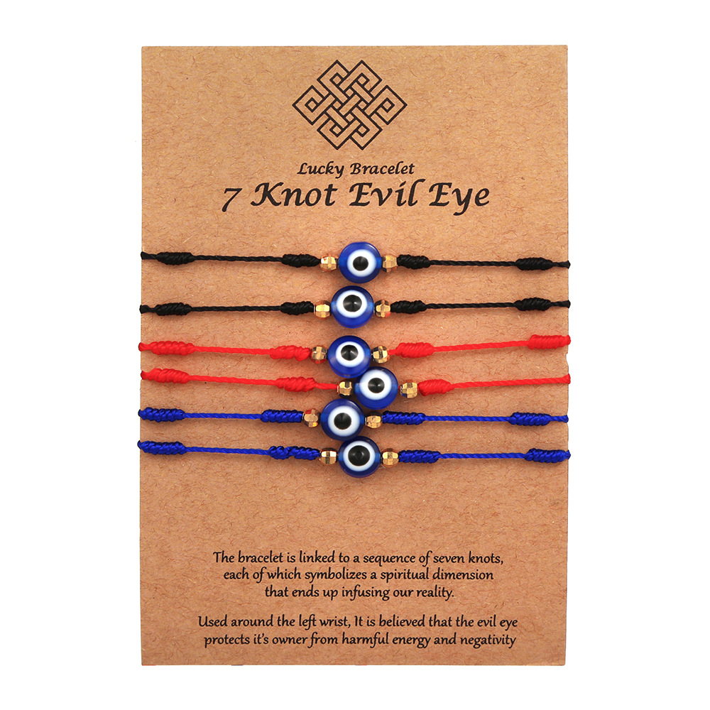 6 шт., набор синих браслетов о – обзор и цена Men Accessories Evil Eye