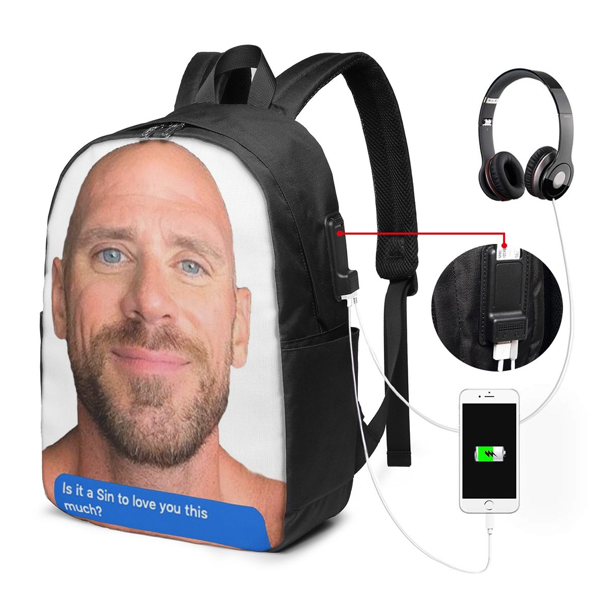 Рюкзак Johnny Sins Flirty Text – обзор и цена Men Accessories For Travel