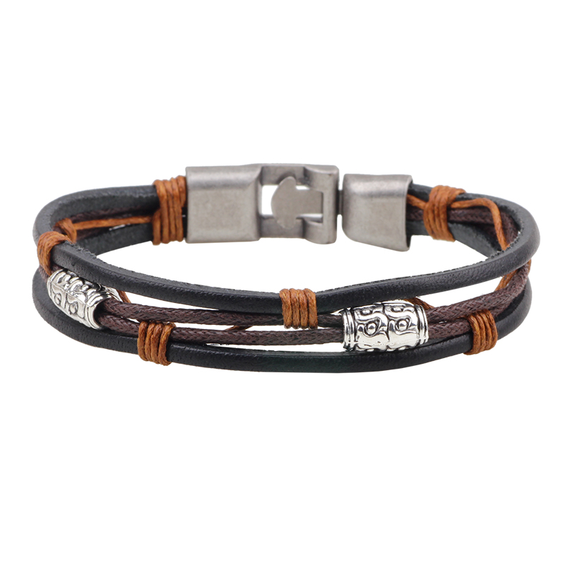 Трехслойный кожаный браслет 22 – обзор и цена Men'S Accessories Hand Bands