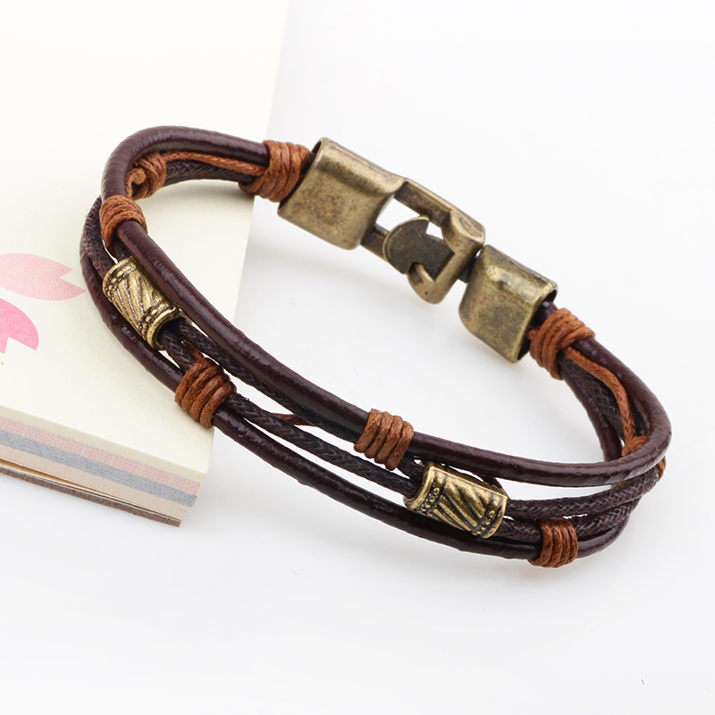 Трехслойный кожаный браслет 22 – обзор и цена Men'S Accessories Hand Bands